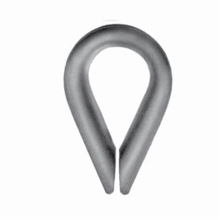 Chicago Hardware Wire Rope Thimble, Standard Closed Pattern, 114 In Wire Rope Dia, Steel, Galvanized, 22565 6 22565 6